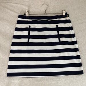 Draper James Navy and White Horizontal Stripe Mini Skirt